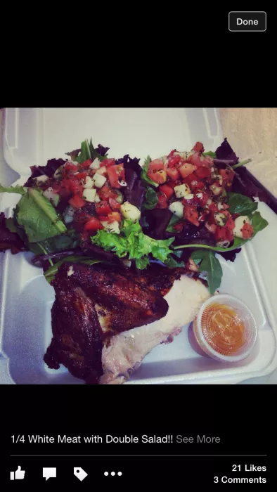 1/4 White Meat with Mix Green Salad.